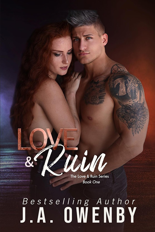 Love & Ruin by J.A. Owenby, J.A. Owenby romance author, Quinn Biddle model, Jackie Coleman model