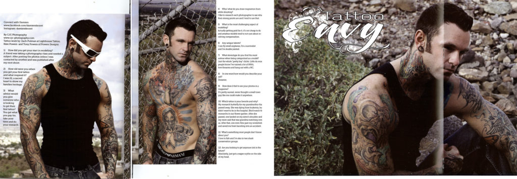 Tattoo Envy Magazine, Tattoo Magazine, Damien Decent, CJC Photography