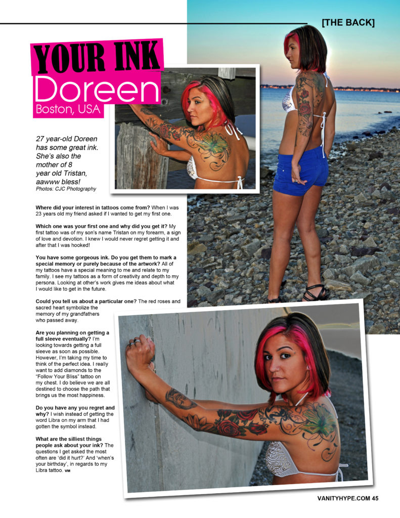 Vanity Magazine, UK, tattoos, cjc photography, boston